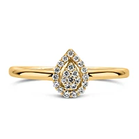 Pear Shaped Diamond Ring with .10 Carat TW in 10kt Gold