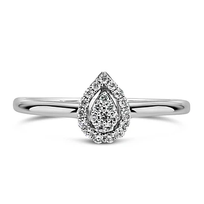 Pear Shaped Diamond Ring with .10 Carat TW in 10kt Gold