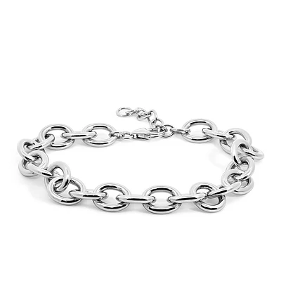 6″-7.5″ 8.5MM Astrid Oval Link Bracelet in Sterling Silver