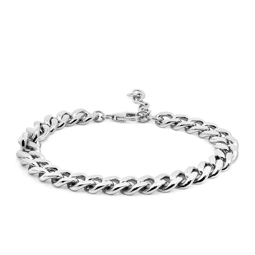 6.5″-7.5″ 7.5MM Athena Curb Bracelet Sterling Silver