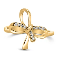 Diamond Double Bow Ring with .60 Carat TW 10kt Yellow Gold