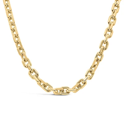 17″ 6MM Alexis Square Rolo Necklace in Gold Vermeil Sterling Silver