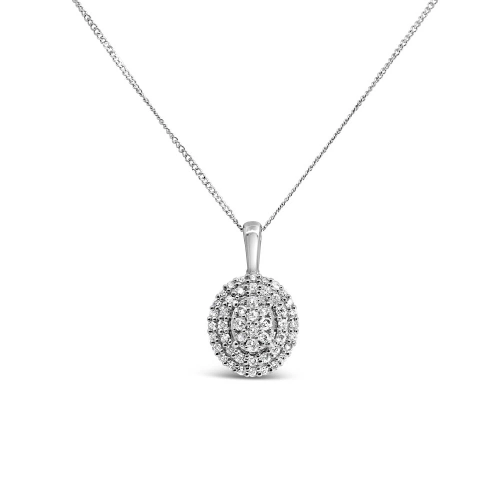 Pendant with .25 Carat TW of Diamonds 10kt White Gold Chain