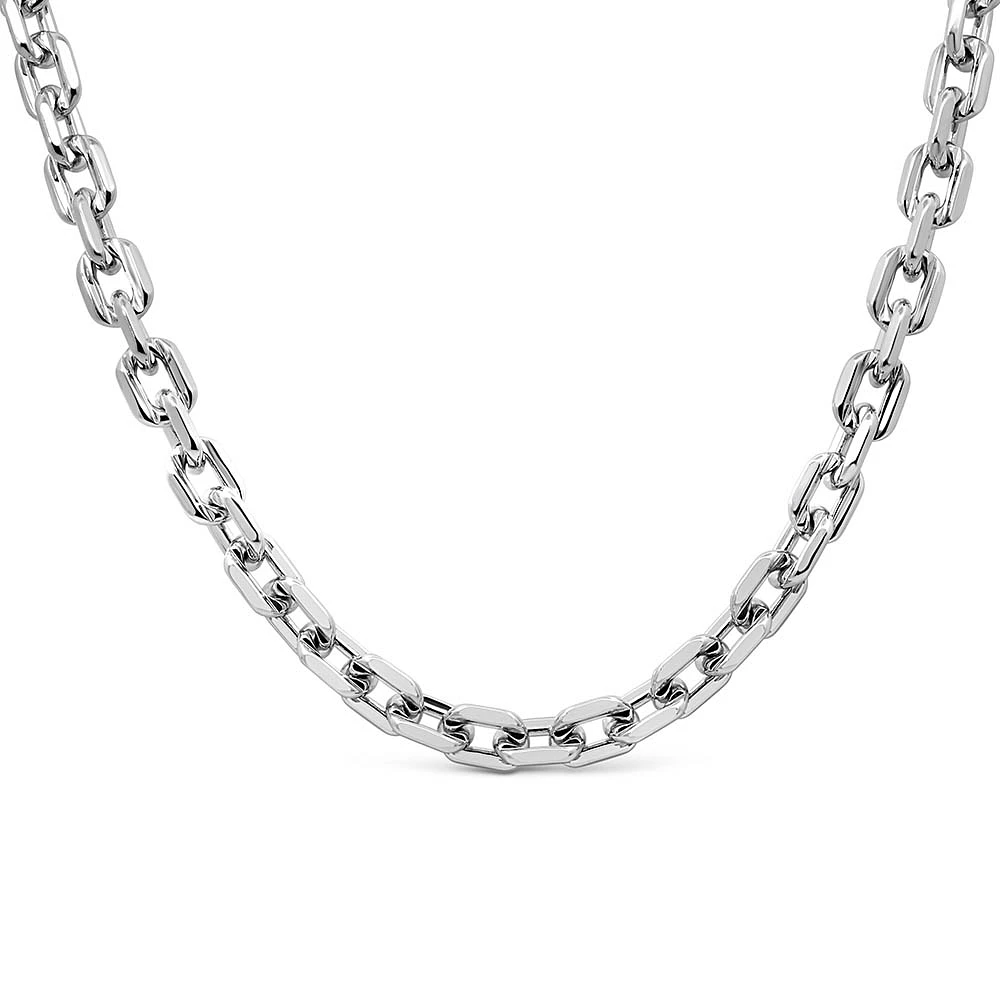 17″ 6MM Alexis Square Rolo Necklace Sterling Silver