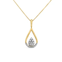 Teardrop Pendant with .25 Carat TW of Diamonds 10kt Yellow Gold Chain