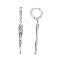 Graduated Drop Earrings with Cubic Zirconia Sterling Silver