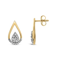 Teardrop Earrings with .25 Carat TW of Diamonds 10kt Yellow Gold