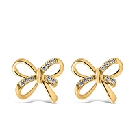 Double Bow Earrings with .70 Carat TW of Diamonds in 10kt Yellow Gold