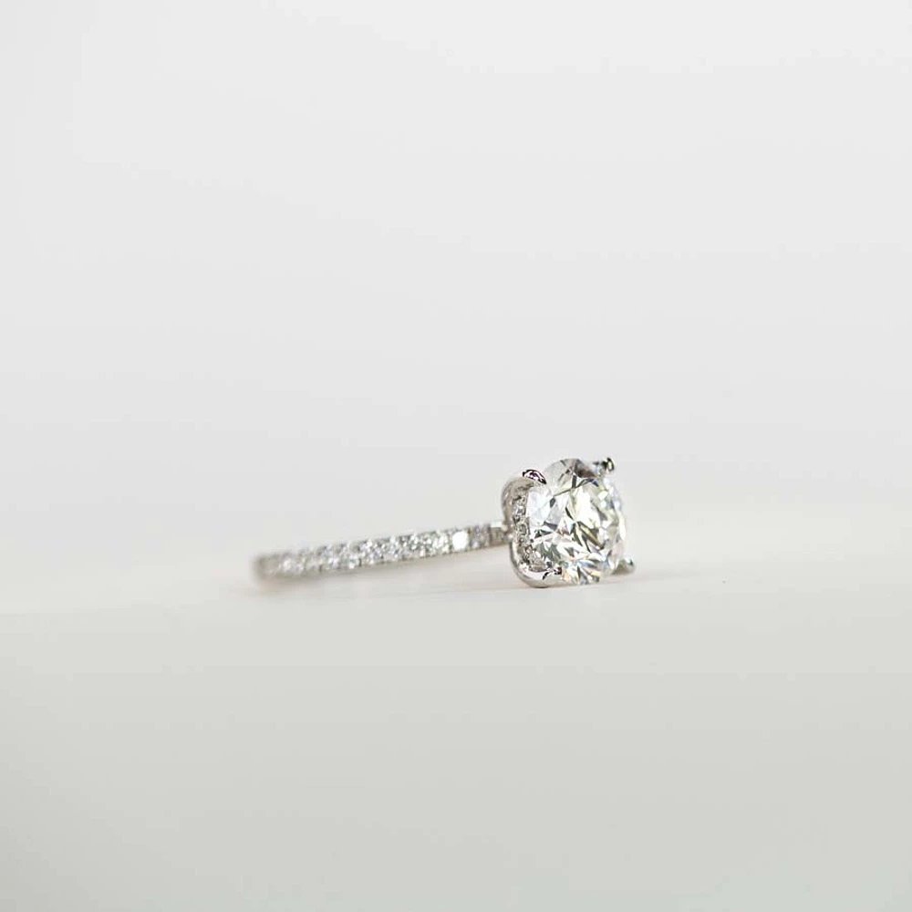 Engagement Ring with 4.45 Carat TW of Lab Created Diamonds in 14kt White Gold