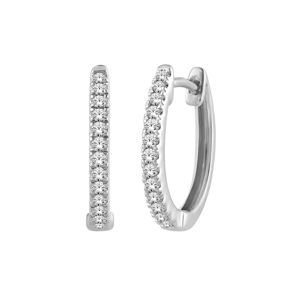 Hoop Earrings with .10 Carat TW of Diamonds 10kt Gold