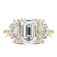 Emerald Cut Engagement Ring with 3.10 Carat TW of Lab Created Diamonds 14kt Yellow Gold