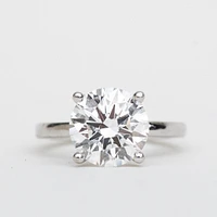 Round Solitaire Engagement Ring with 4.50 Carat Lab Created Diamond 14kt White Gold