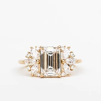 Emerald Cut Engagement Ring with 3.10 Carat TW of Lab Created Diamonds in 14kt Yellow Gold