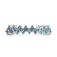 Stackable Ring with Swiss Blue Topaz 10kt White Gold