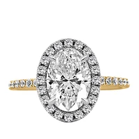 Oval Halo Engagement Ring with 2.50 Carat TW of Lab Created Diamonds in 14kt Yellow Gold