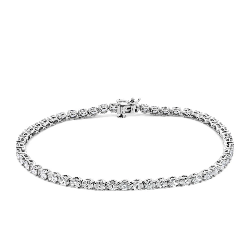 Oval Tennis Bracelet with 5.00 Carat TW of Lab Created Diamonds 14kt White Gold