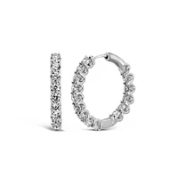 20MM Pave Hoop Earrings with 2.0 Carat TW of Lab Created Diamonds in 14kt White Gold