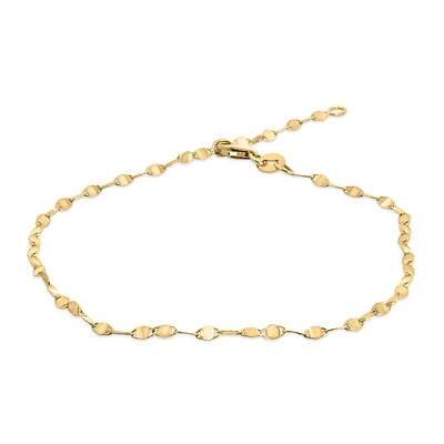 6.5″+1″ Tinsel Bracelet in 10kt Yellow Gold