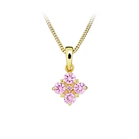 Pendant with Pink Cubic Zirconia Gold Plated Sterling Silver