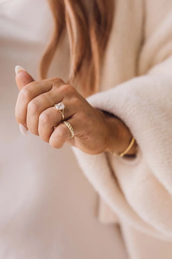 Stackable Petite Cornetto Ring in 10kt Yellow Gold
