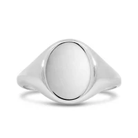 Oval Signet Ring 10kt White Gold