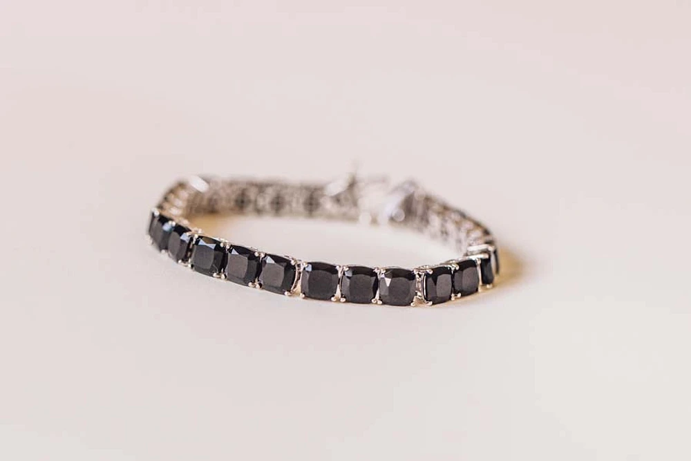 7.5″ Tennis Bracelet with Black Onyx Sterling Silver