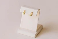 Earrings with 6x4MM Pear Shape Peridot 10kt Yellow Gold