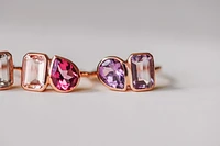 Toi et Moi Ring with Pink and Purple Amethyst 14kt Rose Gold