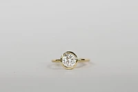 Solitaire Engagement Ring with 1.50 Carat Lab Created Diamond in 14kt Yellow Gold