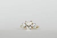 Trinity Engagement Ring with 3.50 Carat TW of Lab Created Diamonds 14kt Yellow Gold