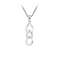 Teardrop Pendant with Cubic Zirconia Sterling Silver Chain