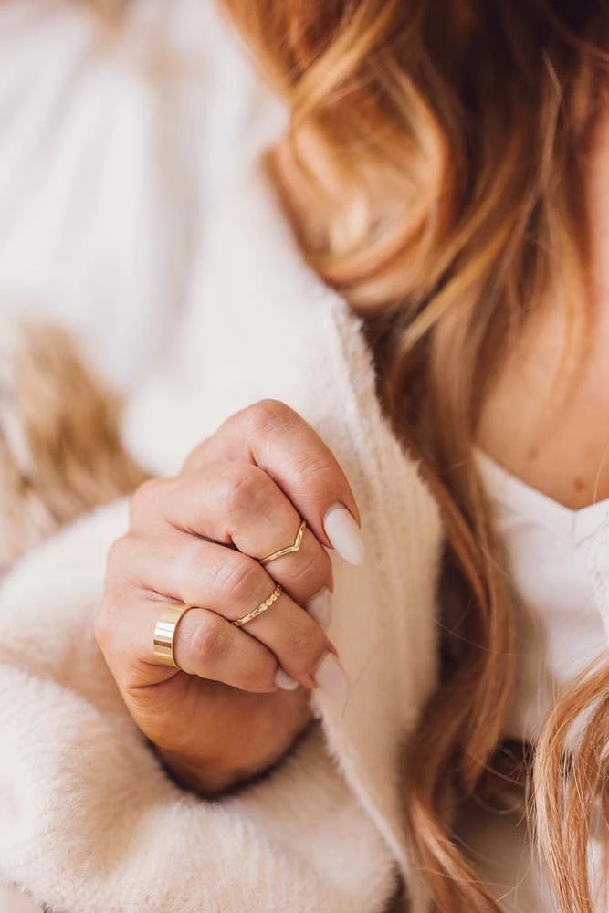 Stackable Chevron Ring 10kt Yellow Gold