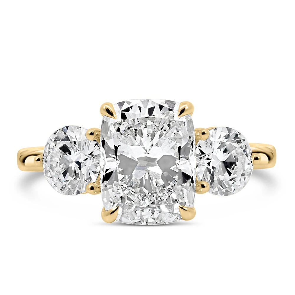 Trinity Engagement Ring with 3.50 Carat TW of Lab Created Diamonds 14kt Yellow Gold