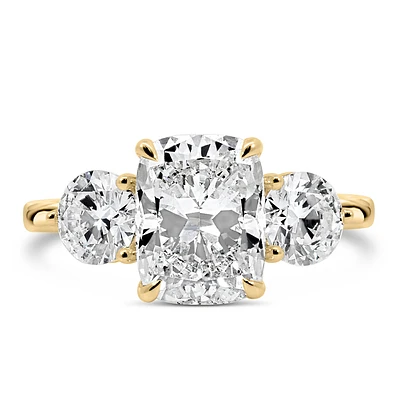 Trinity Engagement Ring with 3.50 Carat TW of Lab Created Diamonds 14kt Yellow Gold