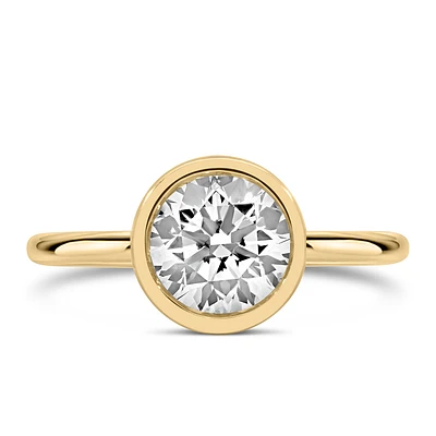 Solitaire Engagement Ring with 1.50 Carat Lab Created Diamond in 14kt Yellow Gold