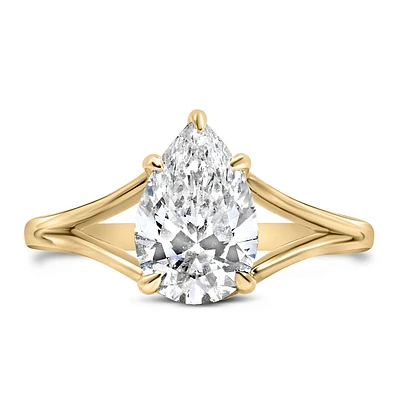 Solitaire Engagement Ring with Carat Lab Created Diamond in 14kt Gold