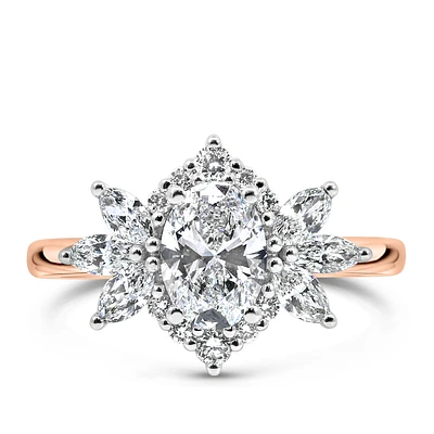 Engagement Ring with 1.63 Carat TW of Lab Created Diamonds in 14kt Rose Gold