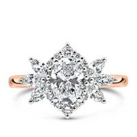 Engagement Ring with 1.63 Carat TW of Lab Created Diamonds in 14kt Rose Gold