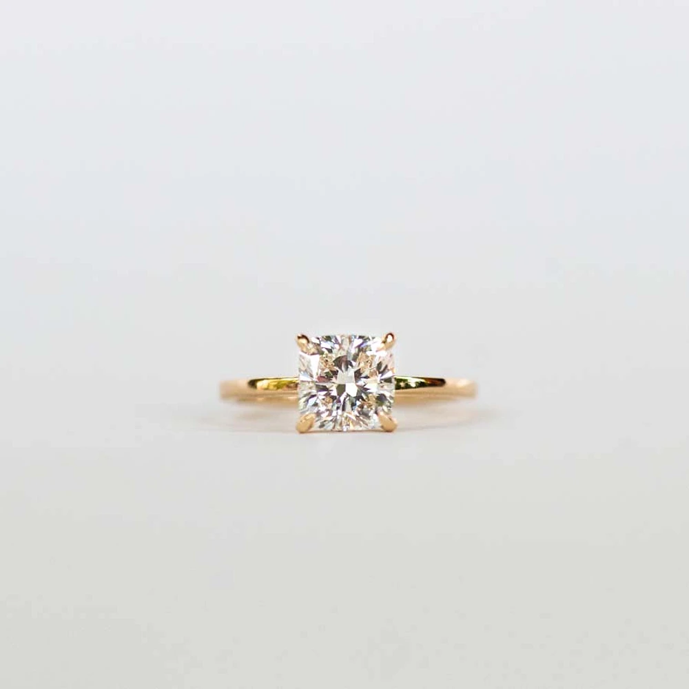 Cushion Cut Engagement Ring with Carat TW of Lab Created Diamonds 14kt Gold