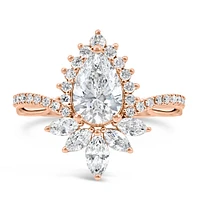 Pear Engagement Ring with 2.05 Carat TW of Lab Created Diamonds in 14kt Rose Gold