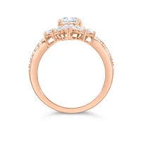 Pear Engagement Ring with 2.05 Carat TW of Lab Created Diamonds in 14kt Rose Gold