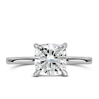 Cushion Cut Engagement Ring with Carat TW of Lab Created Diamonds in 14kt Gold