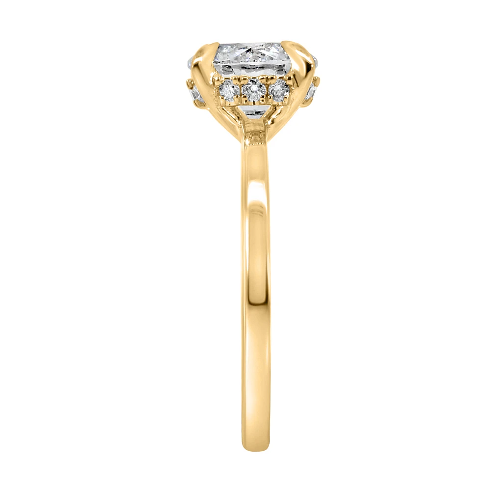 Round Engagement Ring with 2.32 Carat TW of Lab Created Diamonds in 14kt Yellow Gold