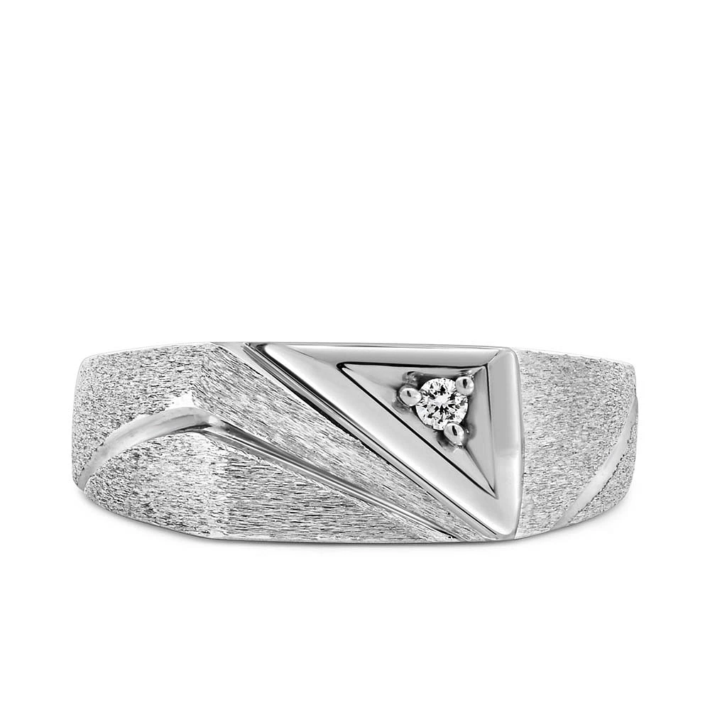 Men’s Ring with .03 Carat Diamond in 10kt White Gold