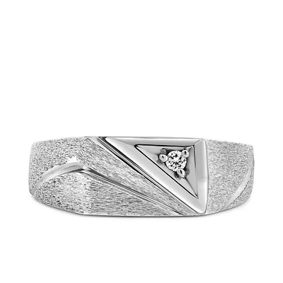 Men’s Ring with .03 Carat Diamond in 10kt White Gold