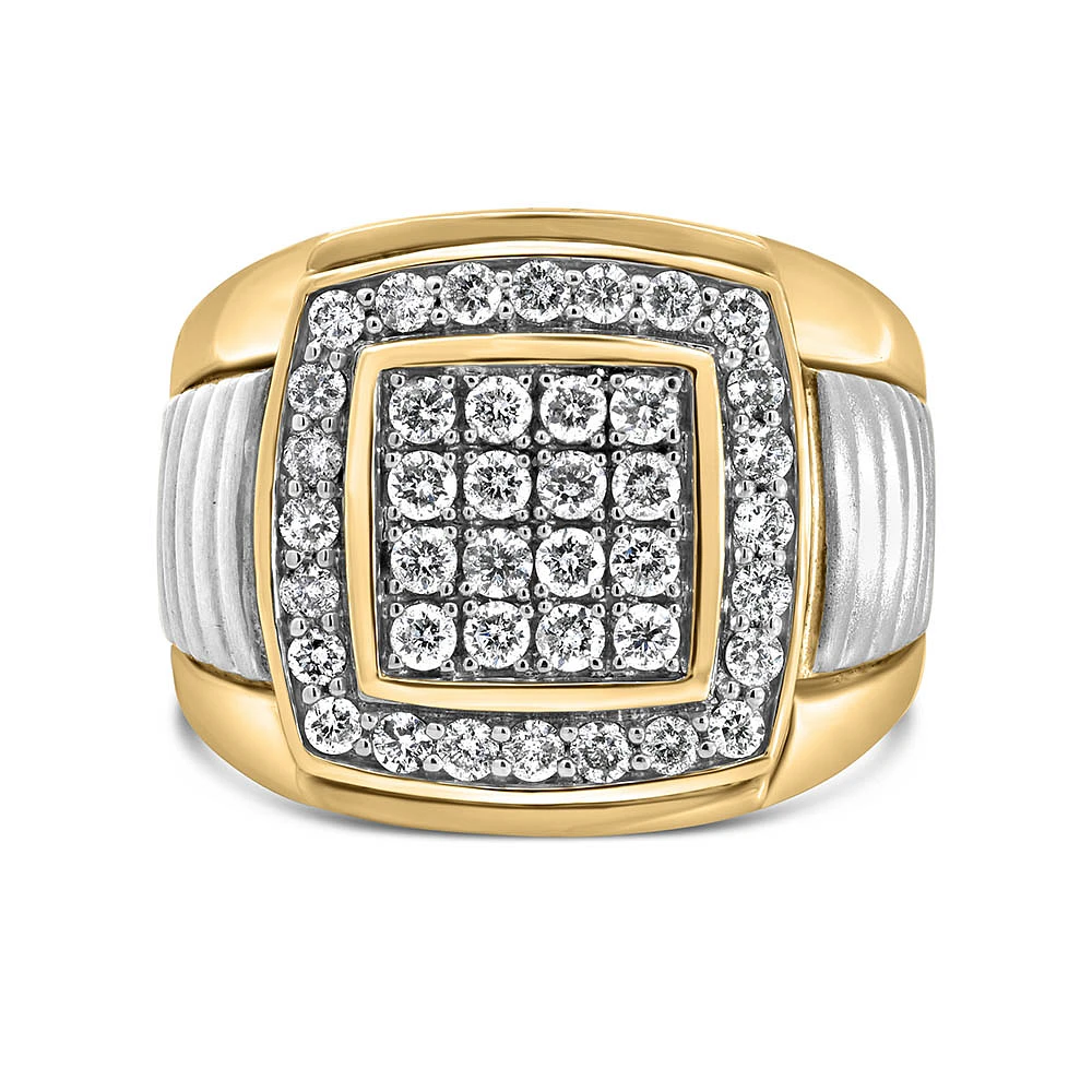 Men’s Ring with 1.00 Carat TW of Diamonds in 10kt White and Yellow Gold