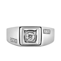 Men’s Fire of the North Ring with .21 Carat TW Diamonds 10kt White Gold