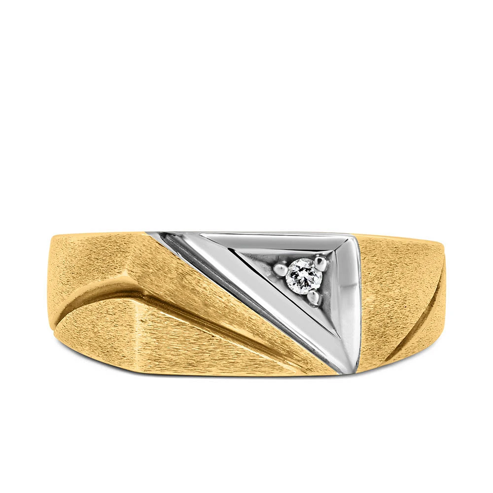 Men’s Ring with .03 Carat Diamond in 10kt Yellow Gold