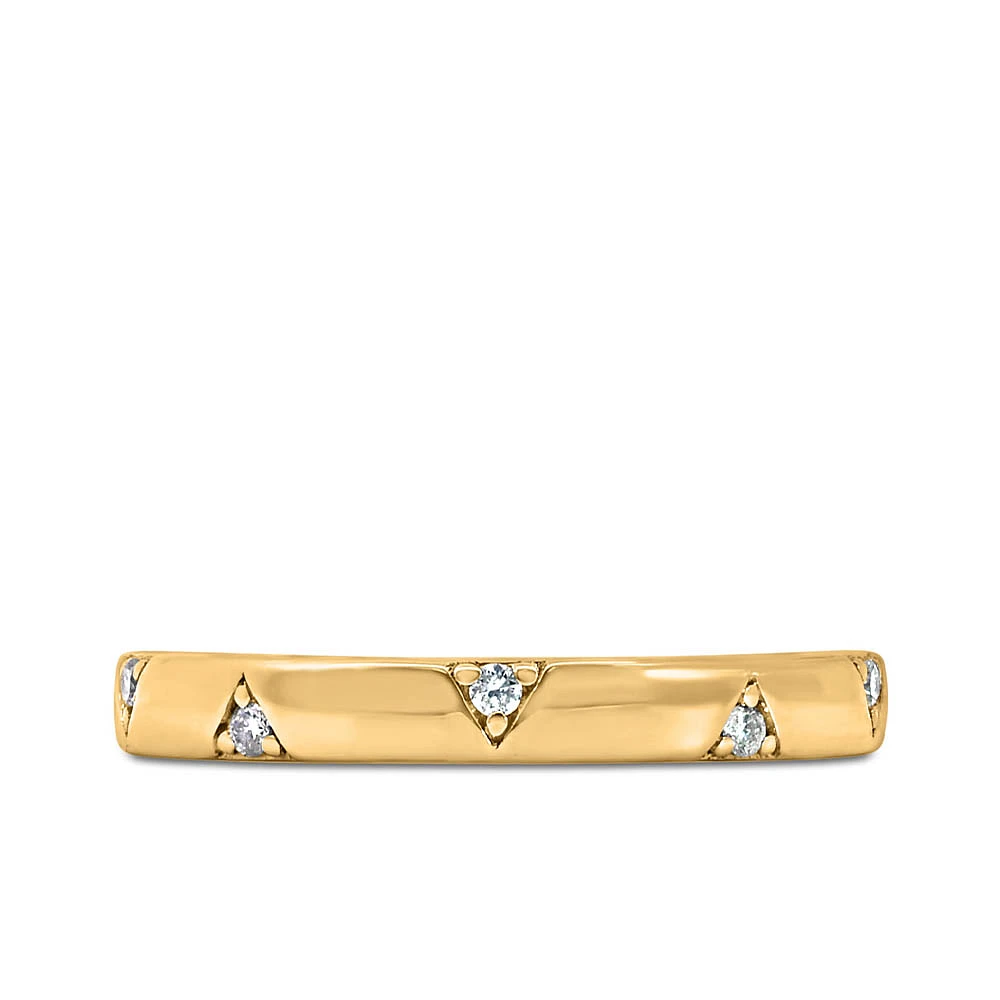 1990s Barbie Totally Triangle Stacking Ring with .05 Carat TW of Diamonds 10kt Yellow Gold