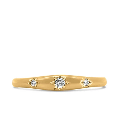 1970s Barbie Starlight Stacking Ring with .07 Carat TW of Diamonds 10kt Yellow Gold